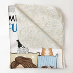 Me And The Fur Babies - Cartoon Version - Personalized Blanket