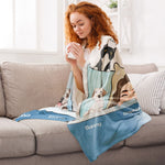 Me And The Fur Babies - Cartoon Version - Personalized Blanket