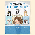 Me And The Fur Babies - Cartoon Version - Personalized Blanket
