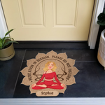 Meditation In Session. Please Do Not Disturb - Personalized Custom Shaped Doormat