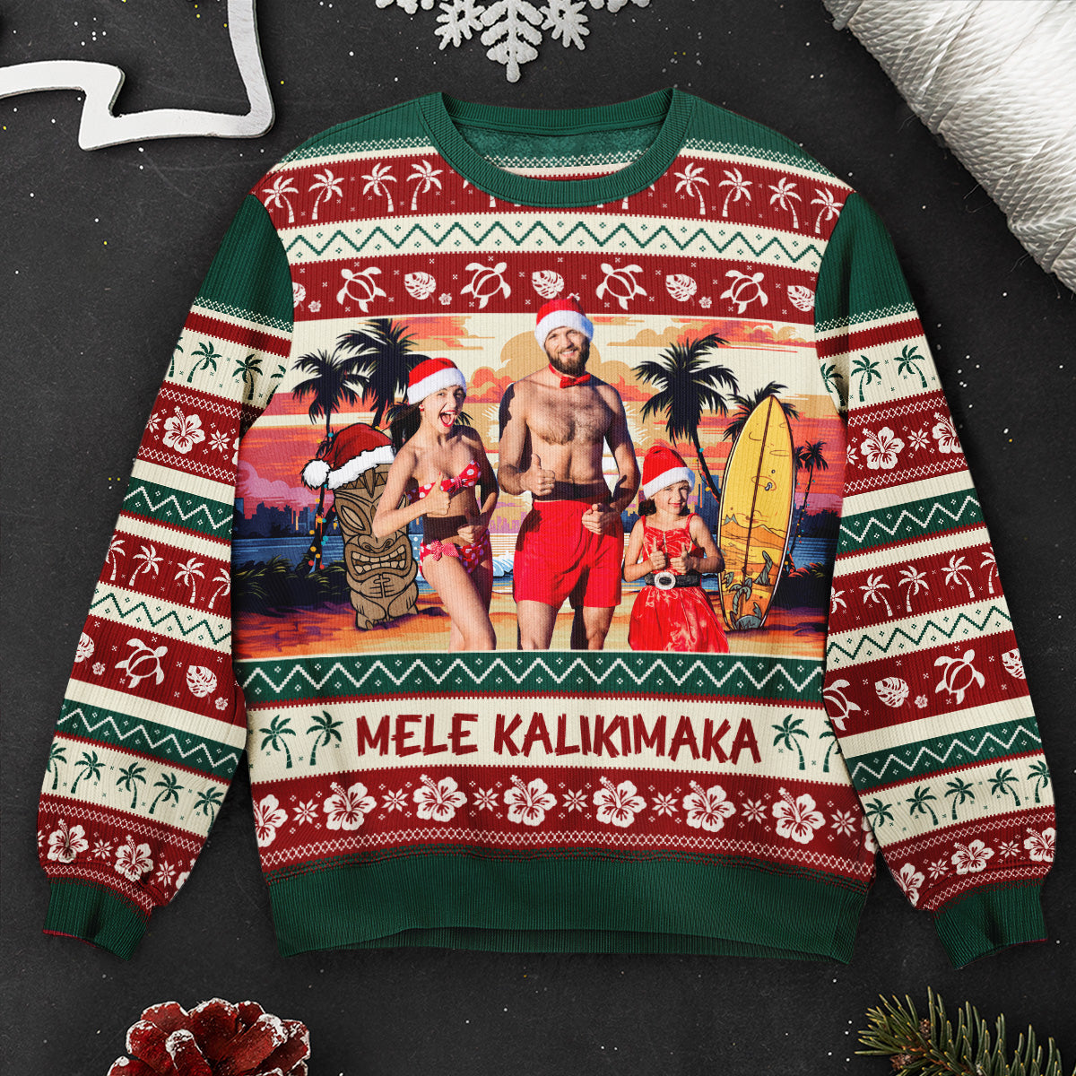 Mele Kalikimaka - Personalized Photo Ugly Sweater