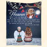 Memorial Blanket Hugs From Heaven - Personalized Memory Photo Blanket