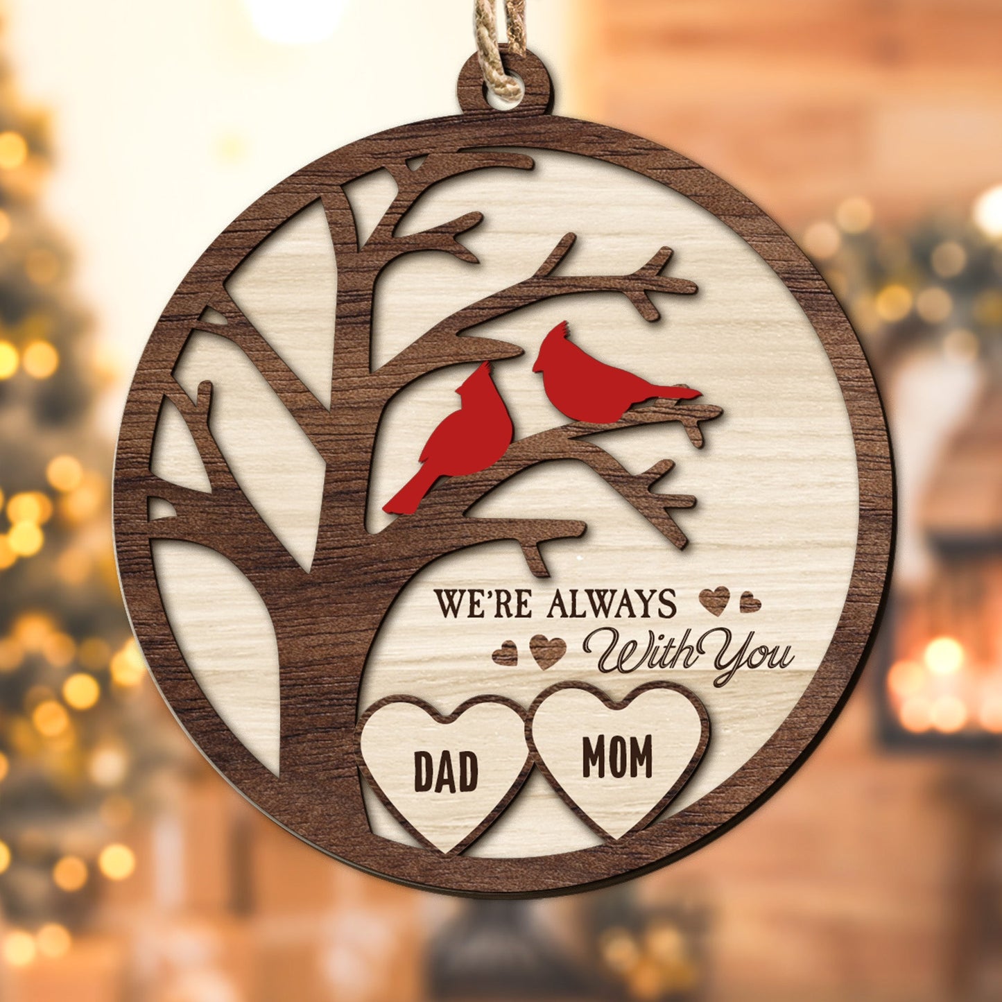 Memorial Cardinal I'm Always With You - Personalized Wooden Ornament