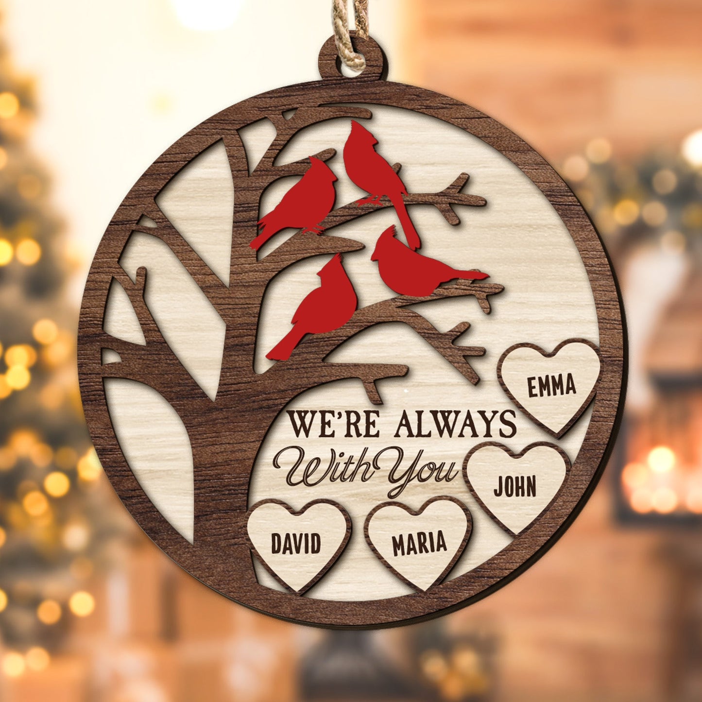 Memorial Cardinal I'm Always With You - Personalized Wooden Ornament