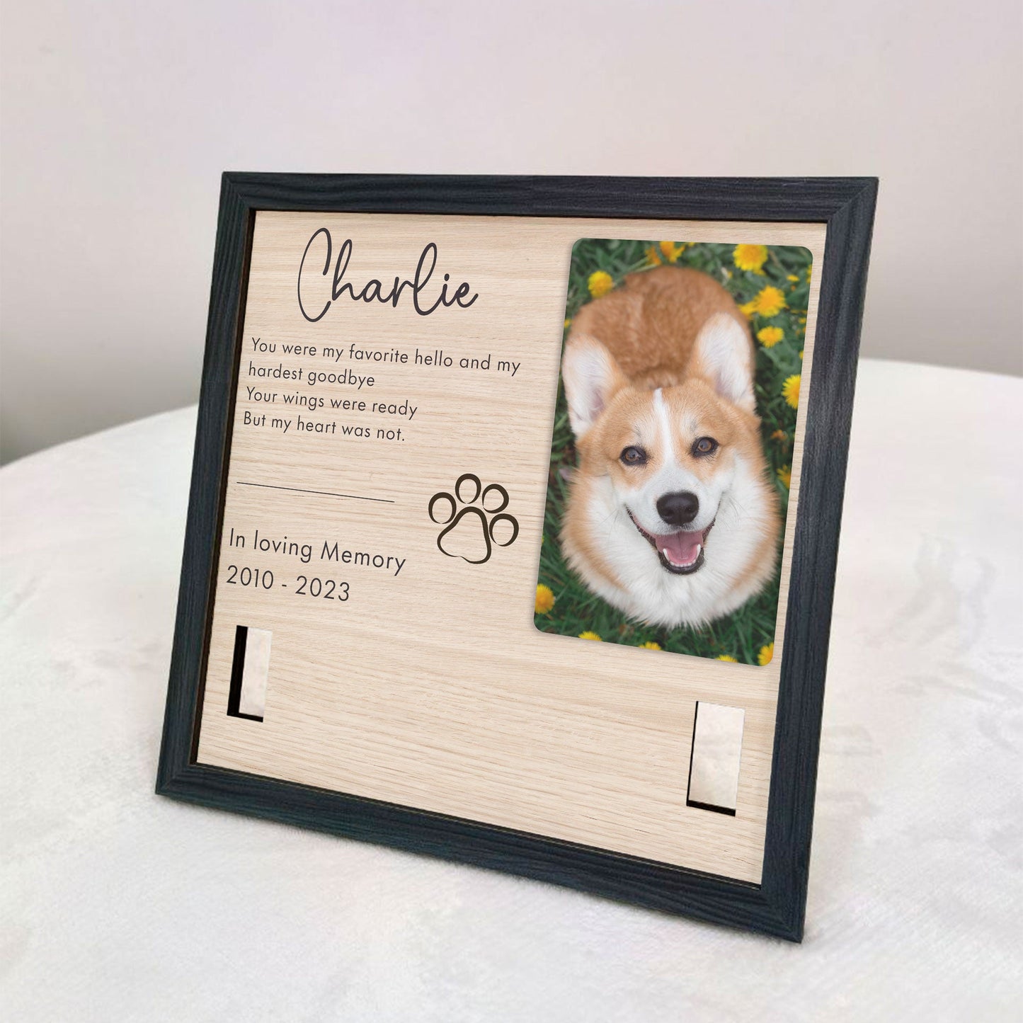 Memorial Dog Collar Frame - Personalized Photo Pet Loss Frame