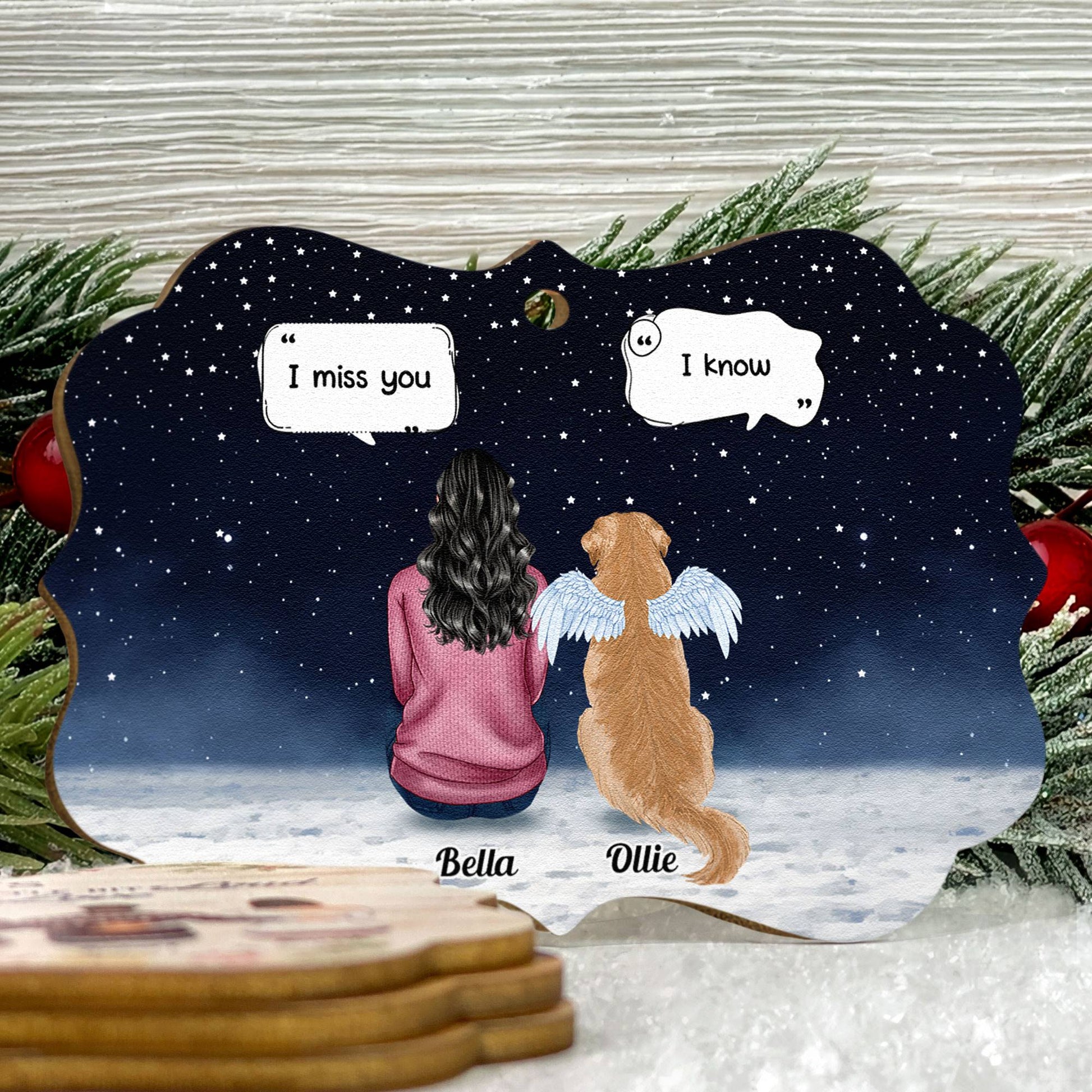 Memorial Pet - Personalized Alumium/wooden Ornament - Christmas, Memorial, Loving Gift For Pet Loss Owners, Dog Mom, Dog Dad, Cat Mom, Cat Lover, Dog Lover