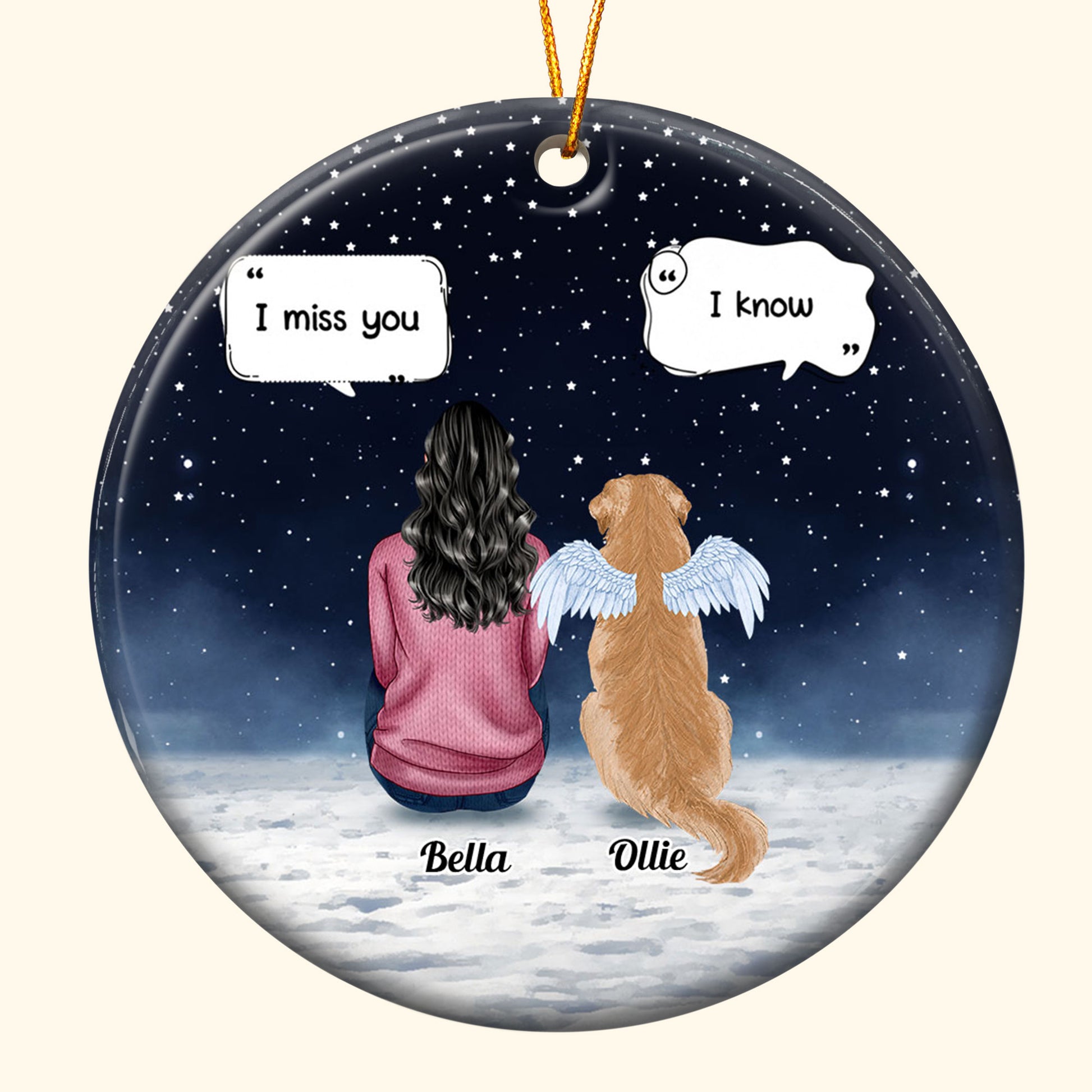 Memorial Pet - Personalized Ceramic Ornament - Christmas, Memorial, Loving Gift For Pet Loss Owners, Dog Mom, Dog Dad, Cat Mom, Cat Lover, Dog Lover