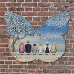 Memorial - Someone We Love Is In Heaven - Personalized Butterfly Shaped Metal Sign
