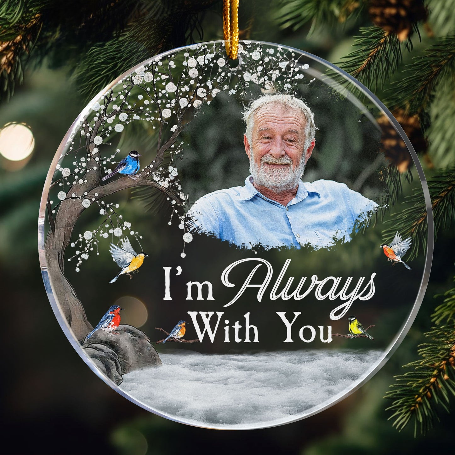 Memorial Gift I'm Always With You - Personalized Memorial Photo Ornament