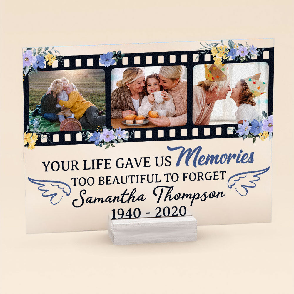 Memories Too Beautiful To Forget - Personalized Acrylic Plaque