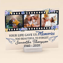 Memories Too Beautiful To Forget - Personalized Acrylic Plaque