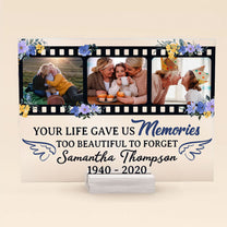 Memories Too Beautiful To Forget - Personalized Acrylic Plaque