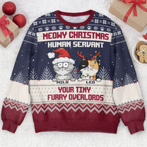 Meowy Christmas Human Servant  - Personalized Ugly Sweater