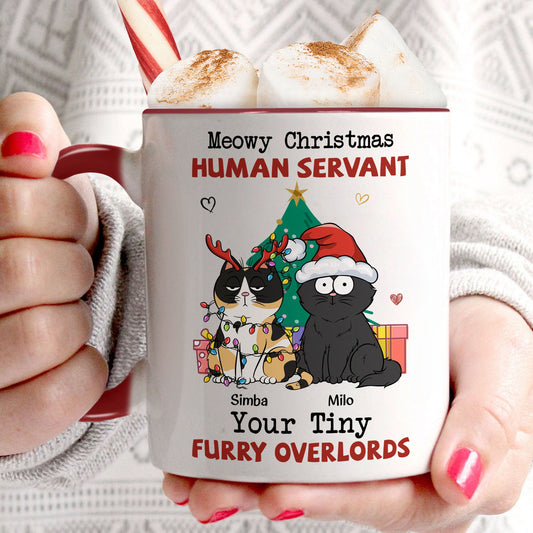 Meowy Christmas Human Servant - Personalized Accent Mug