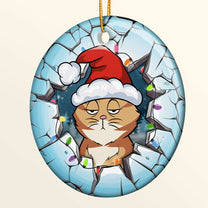 Meowy Christmas - Personalized Ceramic Ornament