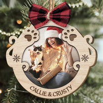 Meowy Christmas - Personalized Custom Shaped Wooden Photo Ornament