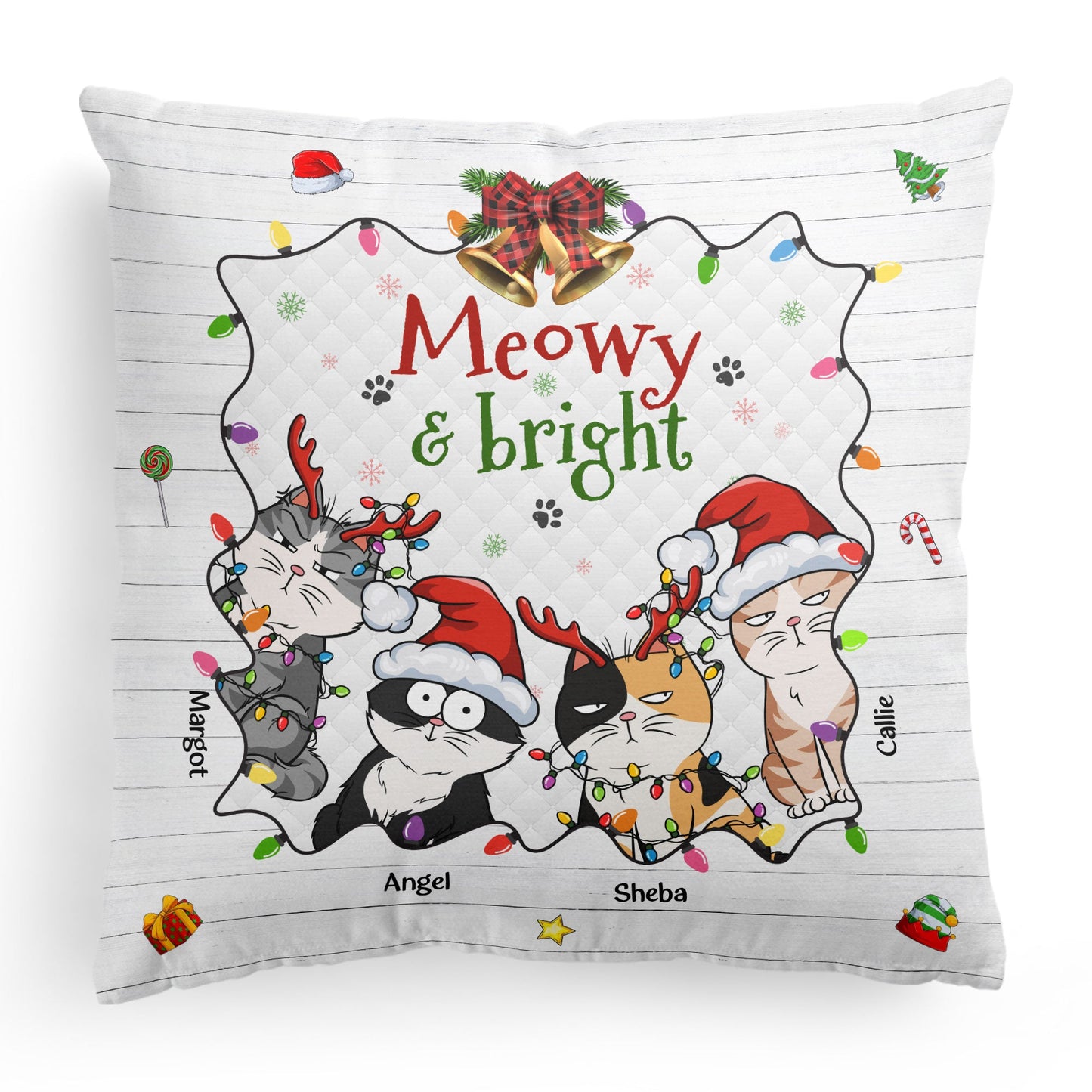 Meowy & Bright - Personalized Pillow (Insert Included)