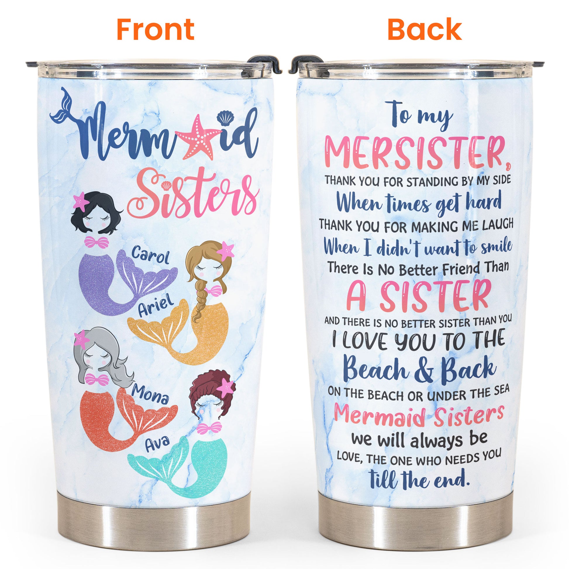 Mermaid Sisters - We Will Always Be, Sisters, Mermaids Custom Tumbler, Gift For Mermaid, Swimming Lovers, Summer Gift, Sisters, Silbing-Macorner
