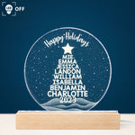 Merry Christmas Custom Family Names 2026 Christmas Tree - Personalized LED Light