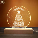 Merry Christmas Custom Family Names 2026 Christmas Tree - Personalized LED Light