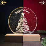 Merry Christmas Custom Family Names 2026 Christmas Tree - Personalized LED Light