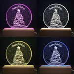Merry Christmas Custom Family Names 2026 Christmas Tree - Personalized LED Light