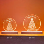 Merry Christmas Custom Family Names 2026 Christmas Tree - Personalized LED Light