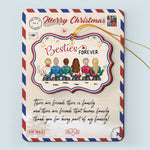 Merry Christmas My Besties - Personalized Wooden Card With Pop Out Ornament - Christmas Gifts For Besties, BFF, Sisters, Sistas