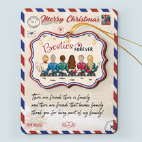 Merry Christmas My Besties - Personalized Wooden Card With Pop Out Ornament - Christmas Gifts For Besties, BFF, Sisters, Sistas