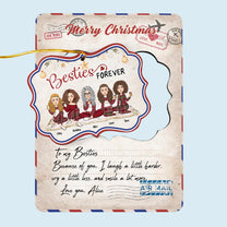 Merry Christmas My Besties Ver 2 - Personalized Wooden Card With Pop Out Ornament - Christmas Gifts For Besties, BFF, Sisters, Sistas