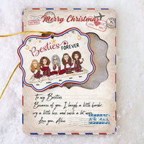 Merry Christmas My Besties Ver 2 - Personalized Wooden Card With Pop Out Ornament - Christmas Gifts For Besties, BFF, Sisters, Sistas
