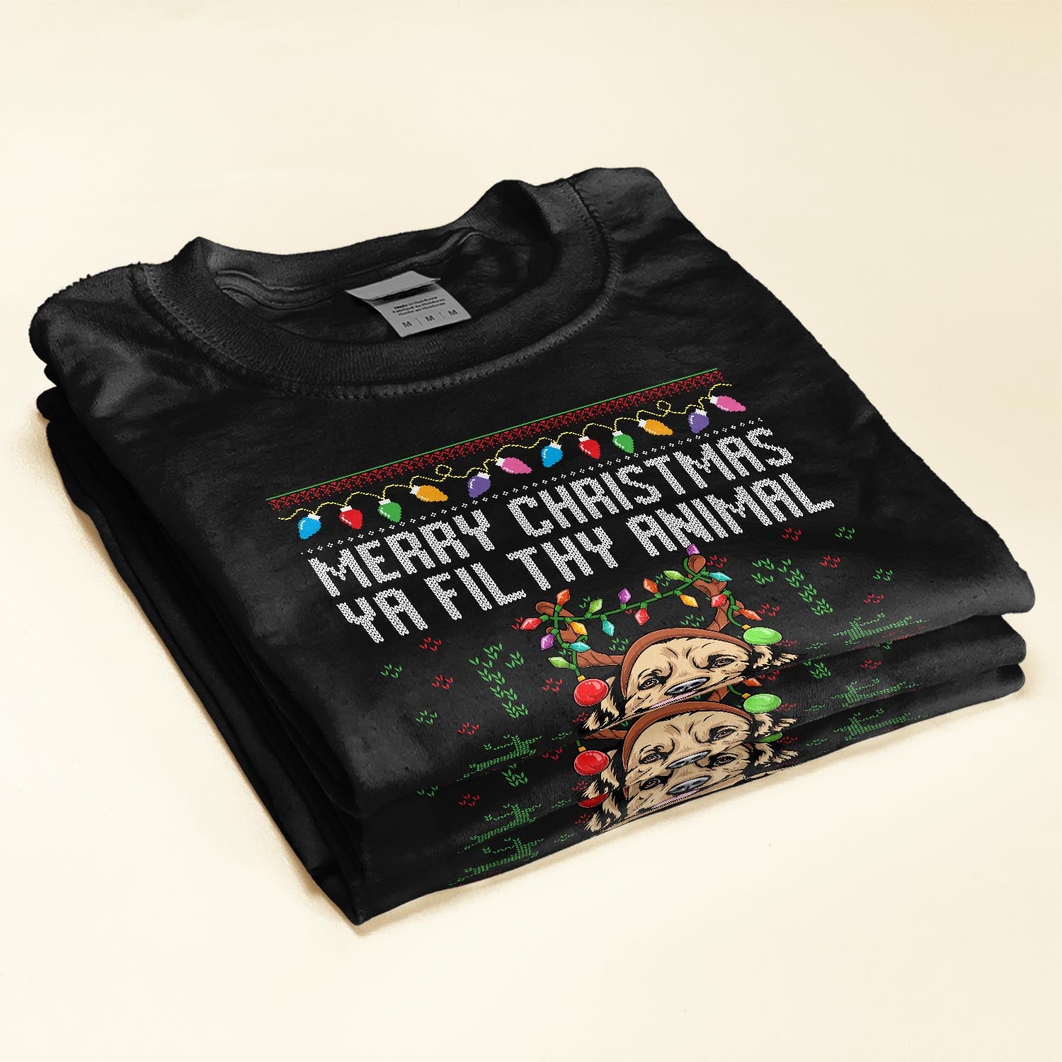Merry Christmas Ya Filthy Animal - Personalized Shirt - Christmas, Birthday Gift For Pet Lover, Dog Lover, Cat Lover, Pet Owner, Dog Mom, Cat Mom, Dog Dad, Cat Dad