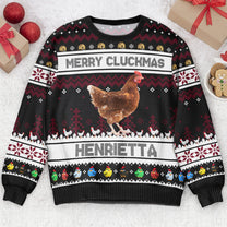 Merry Cluckmas Chicken Farmers Clucker Bird - Personalized Photo Ugly Sweater