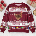 Merry Cluckmas Chicken Farmers Clucker Bird - Personalized Photo Ugly Sweater