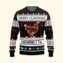 Merry Cluckmas Chicken Farmers Clucker Bird - Personalized Photo Ugly Sweater