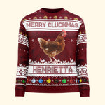Merry Cluckmas Chicken Farmers Clucker Bird - Personalized Photo Ugly Sweater