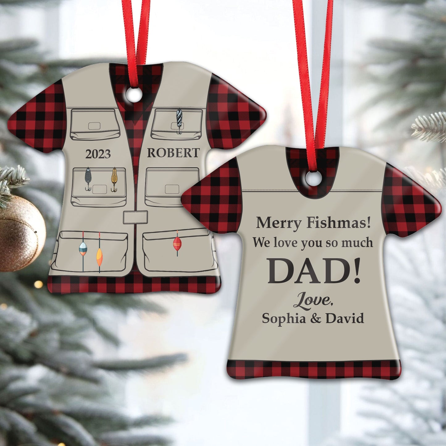 Merry Fishmas - Personalized Ceramic Ornament