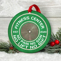 [Only available in the U.S] Merry Fitmas Bumper Plates - Personalized Aluminum Ornament - Christmas Fitness Gym Weightlifting Gift For Gymers, Weightlifters, PTs