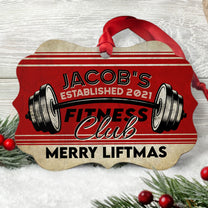 Merry Liftmas - Personalized Aluminum Ornament - Christmas Gift For Fitness Lovers, Fitness Club