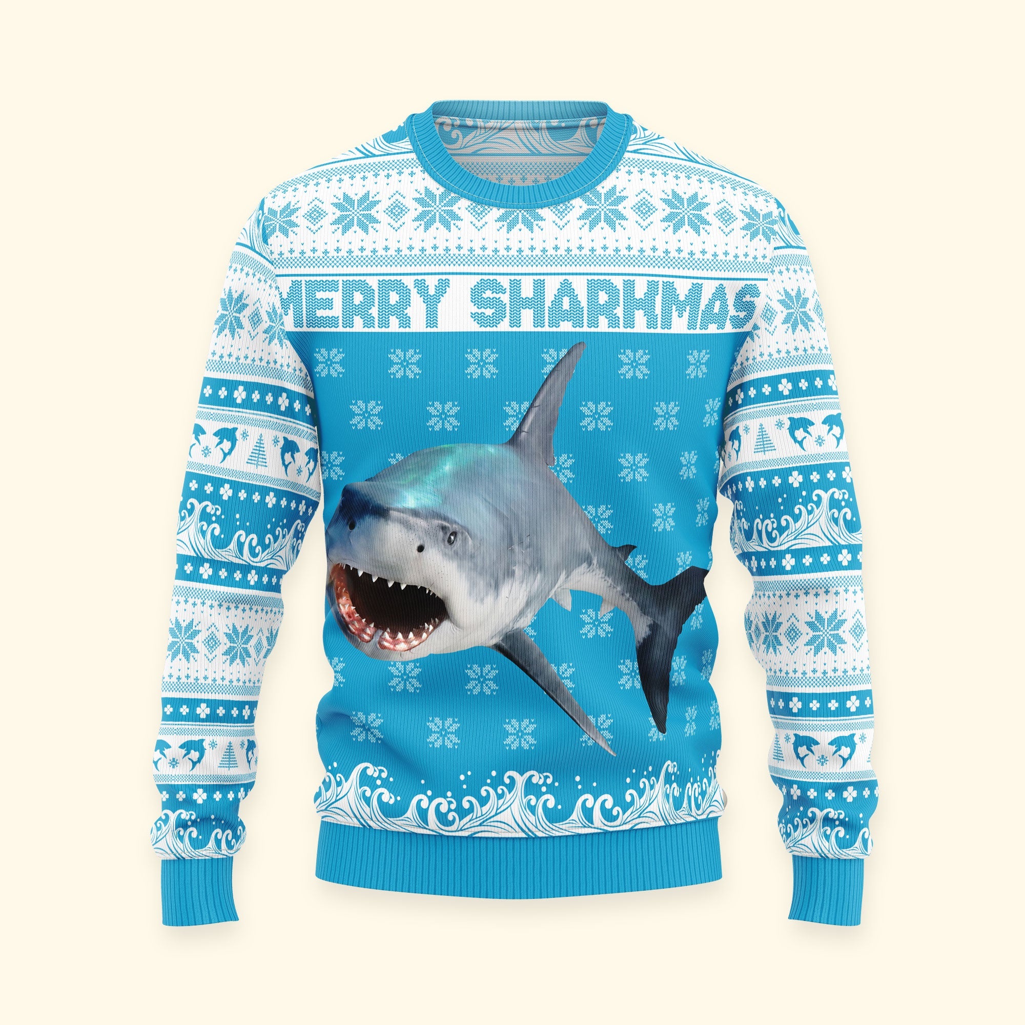 Merry Sharkmas - Personalized Photo Ugly Sweater