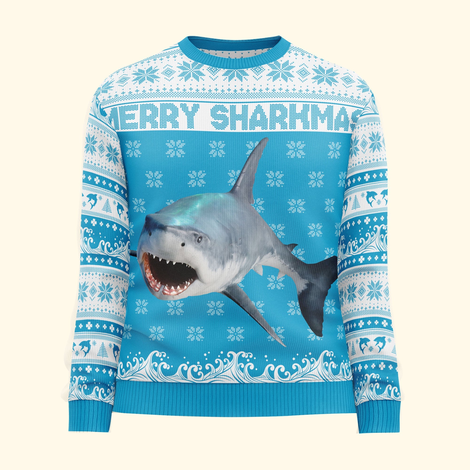 Merry Sharkmas - Personalized Photo Ugly Sweater