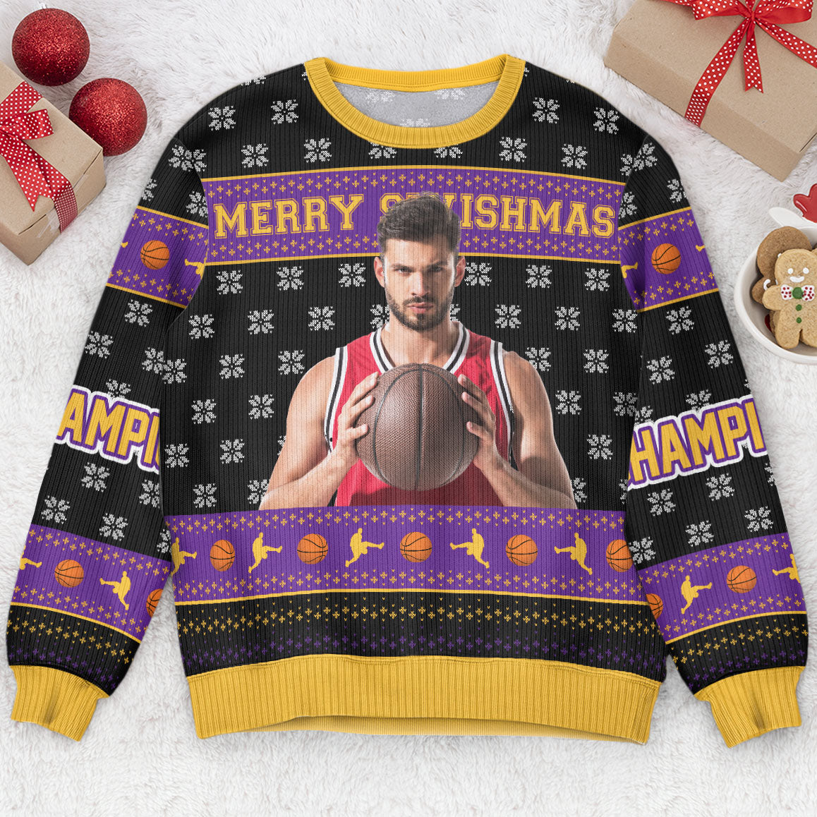 Merry Swishmas - Personalized Photo Ugly Sweater