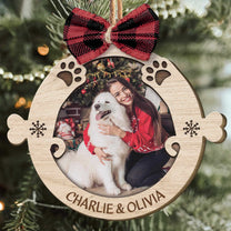 Merry Woofmas - Personalized Custom Shaped Wooden Photo Ornament