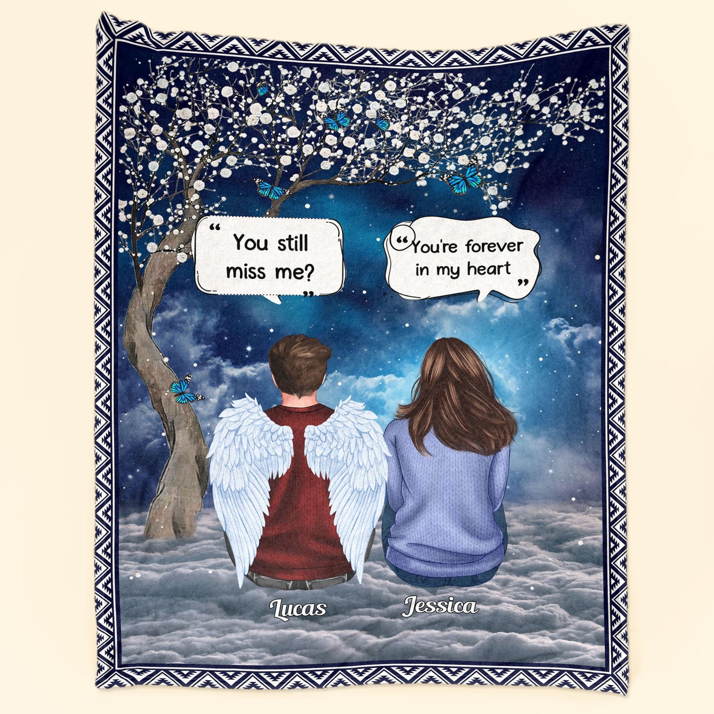 Message From Heaven - Personalized Blanket - Memorial, Loving, Christmas Gift For Family With Lost Ones, Children, Grandkids, Siblings, Cousins