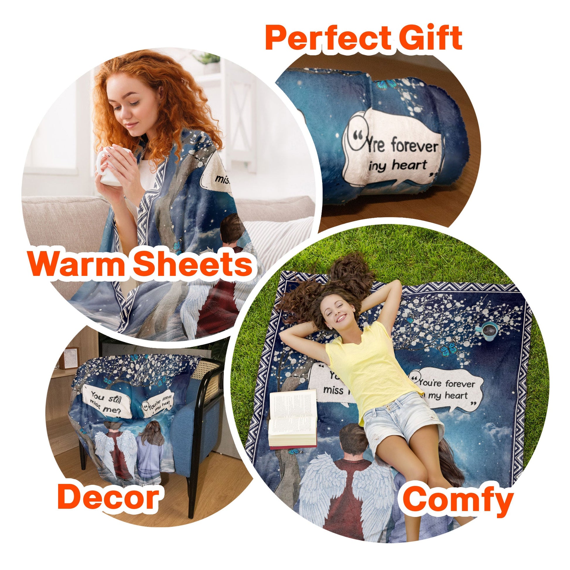 Message From Heaven - Personalized Blanket - Memorial, Loving, Christmas Gift For Family With Lost Ones, Children, Grandkids, Siblings, Cousins