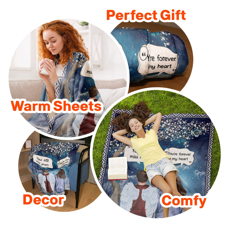 Message From Heaven - Personalized Blanket - Memorial, Loving, Christmas Gift For Family With Lost Ones, Children, Grandkids, Siblings, Cousins