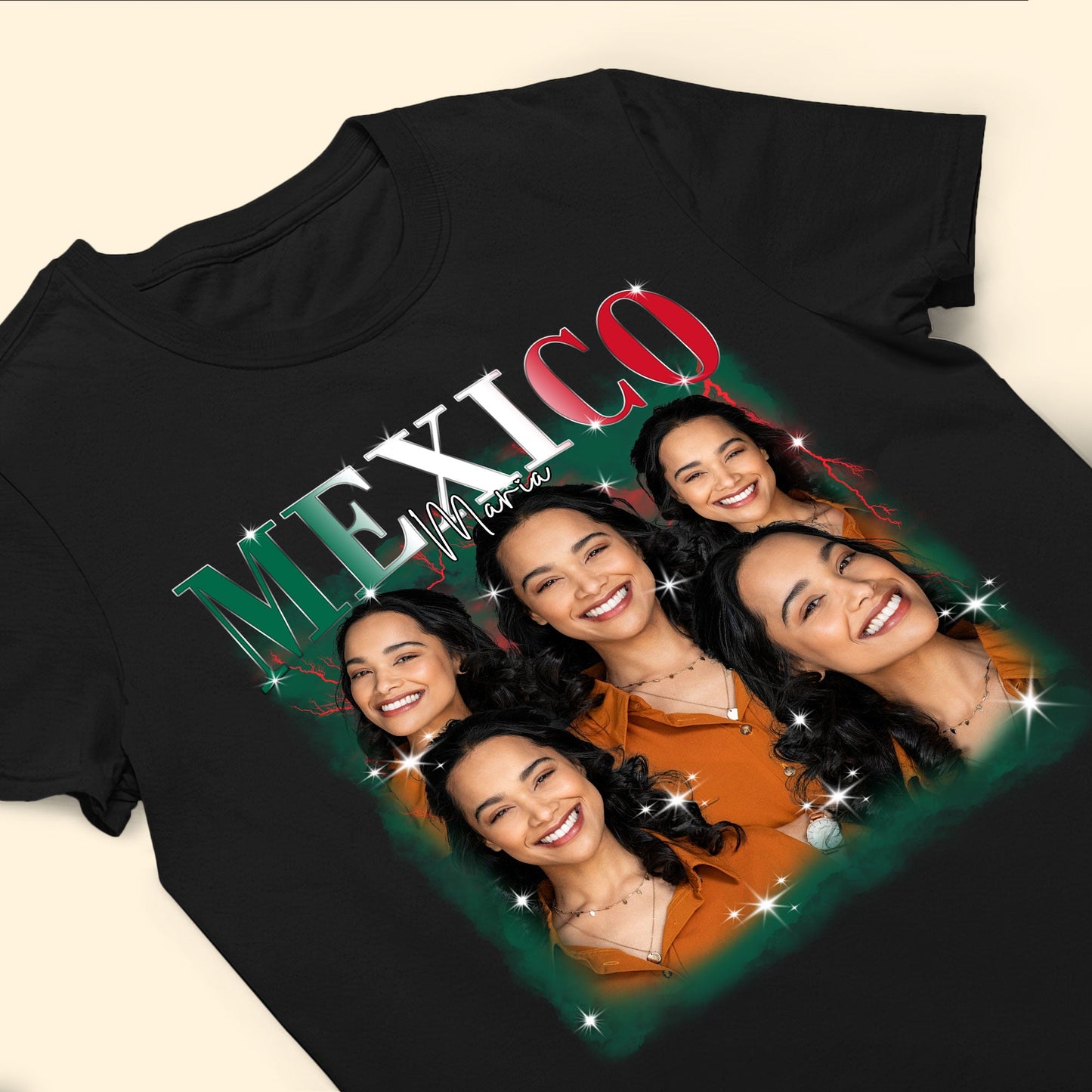 Mexico Pride Bootleg Style With Photo - Personalized Photo Shirt