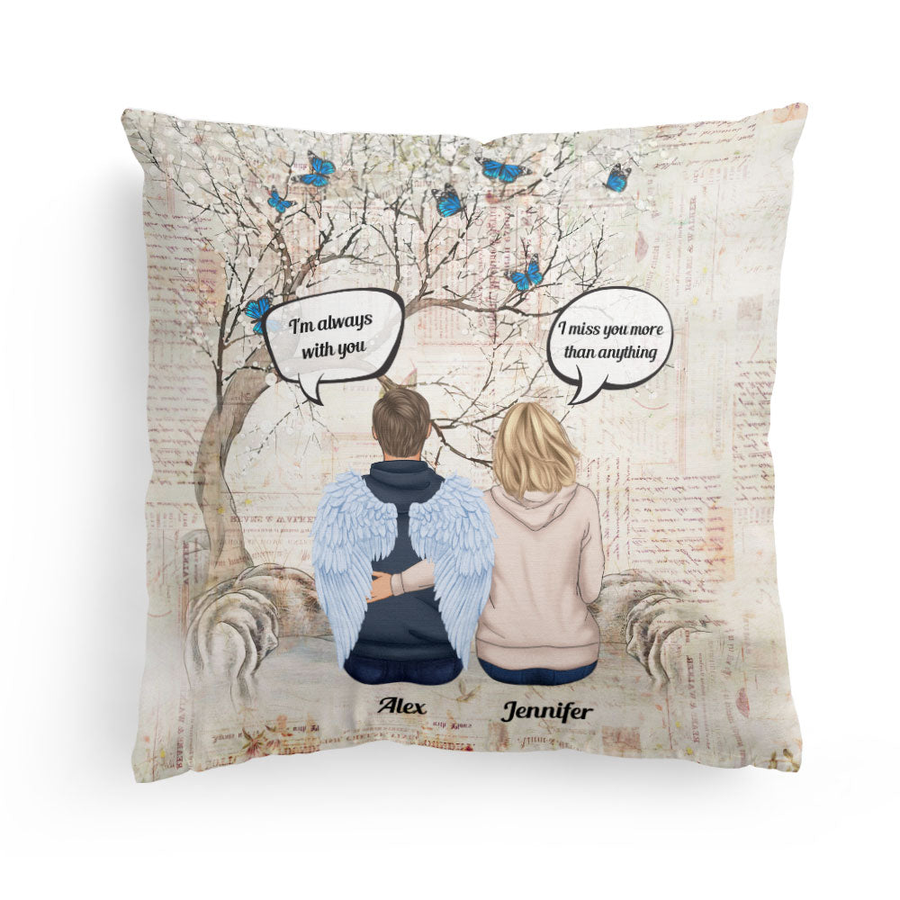 Miss You More Than Anythings - Personalized Memory Pillow (Insert Included) - Memorial Gift For Husband, Wife - Young Couple