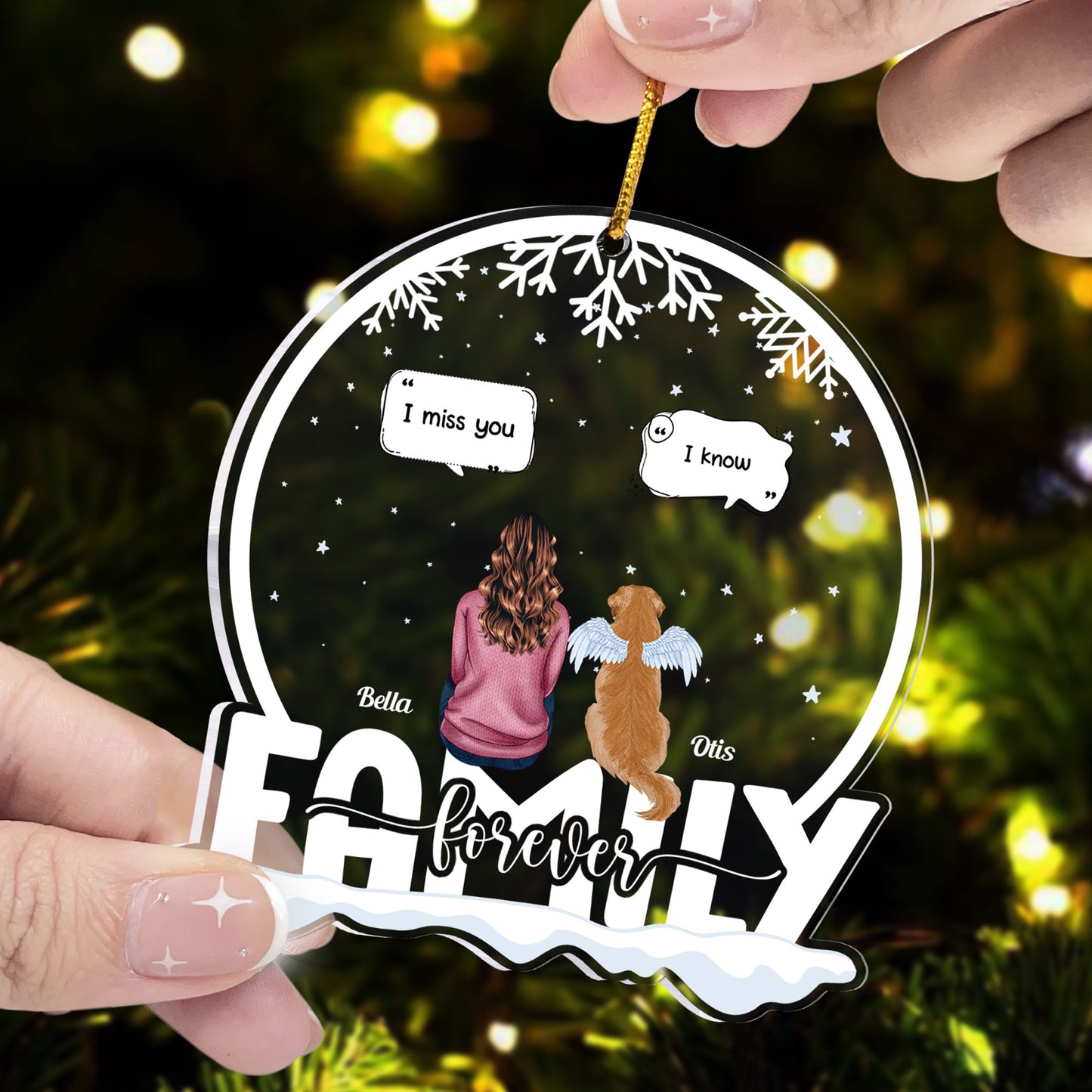 Miss You So - Personalized Snow Globe Shaped Acrylic Ornament