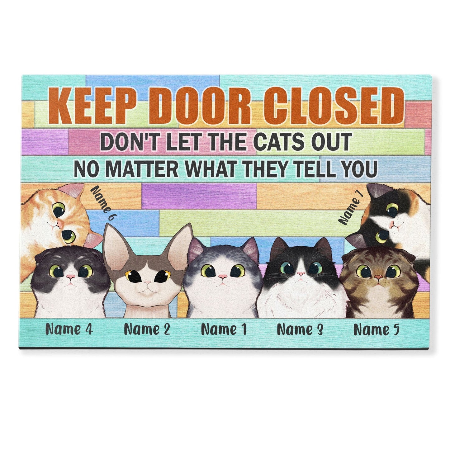 Keep Door Closed Don't Let The Cats Out, Cat Custom Doormat, Gift For Cat Lovers-Macorner
